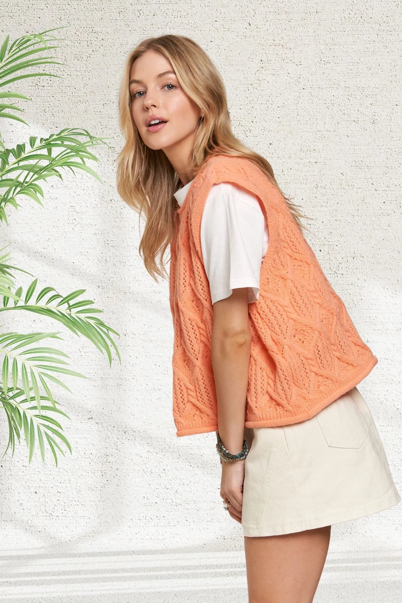 Lightweight Sweater Boxy Vest Top