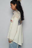 Bohemian Patchwork Lace Detail Long Sleeve Blouse