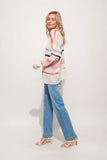Abstract Striped Light Weight Loose Sweater