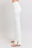 Full Size High Waist Side Slit Slim Bootcut Jeans