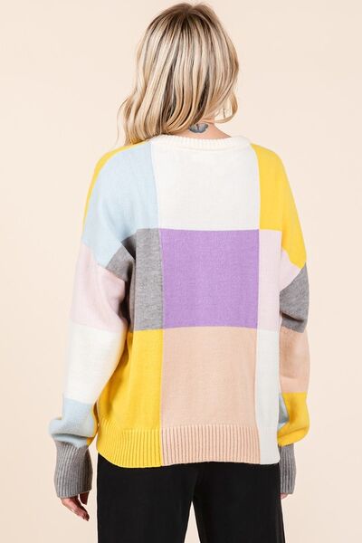Mittoshop Color Block Round Neck Sweater