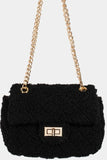 Faux Fur Rectangle Crossbody Bag