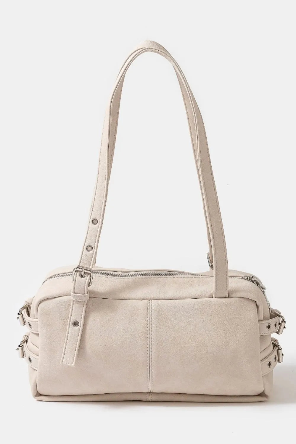 Adjustable Strap Rectangular Handbag with Metal Details