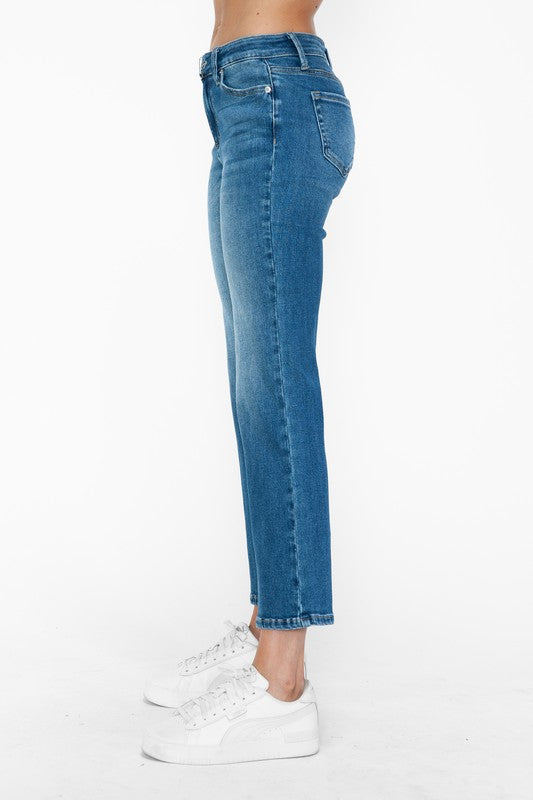 Full Size Cat's Whiskers Mid Rise Ankle Jeans