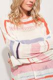 Abstract Striped Light Weight Loose Sweater