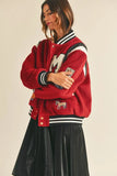 M Bomber Varsity Jacket with Patch Detail