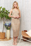 Lurex Crochet Dress with Lining
