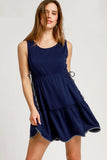 Ruffled Empire Waist Sleeveless Mini Dress