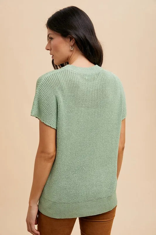Large Flower Embo Dolman Sleeve Summer Sweater Top