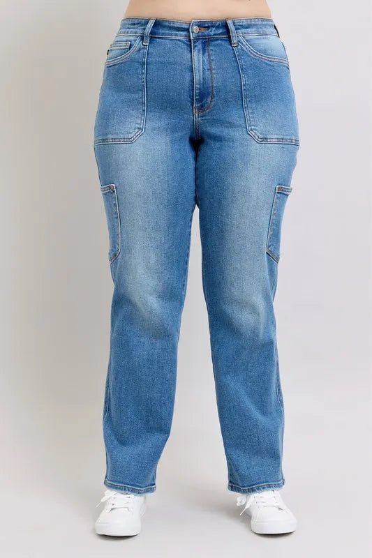 Full Size High Waist 90's Straight Jeans Plus Size