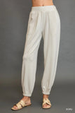 Drawstring Jogger Bottoms with Seam Accent