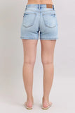 Mid Rise Washed Denim Shorts