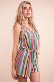 Crochet Multi Color Striped Casual Summer Romper