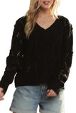 Loose Fit V Neck Knit Top
