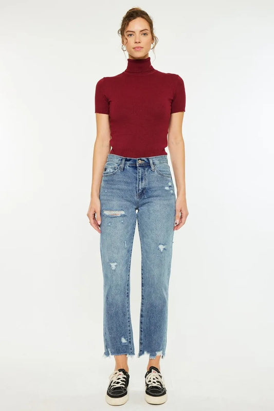 Timeless High Waist Slim Straight Jeans