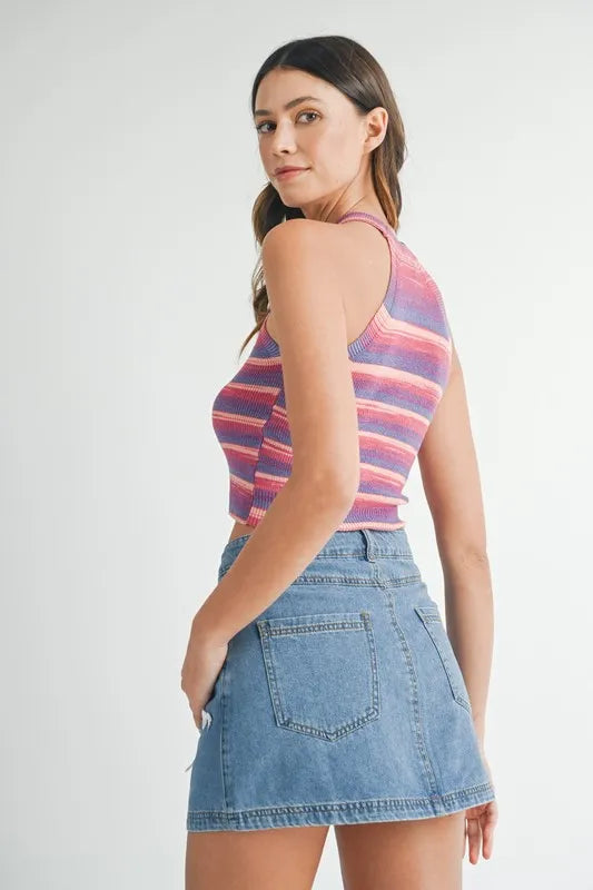 Space Dye Grecian Neck Knit Cami