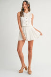 Eyelet Lace Top and Mini Skirt Set