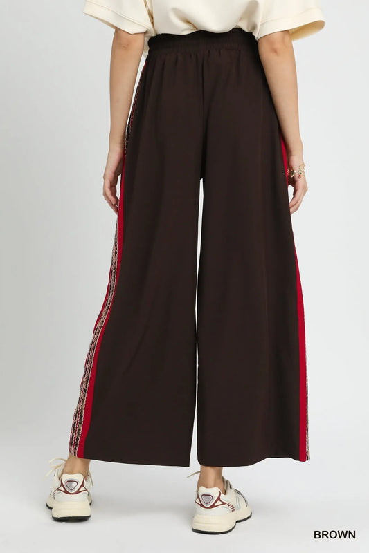 Wide Leg Pants with Bold Side Accent