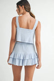 Gingham Plaid Crop Top and Mini Skirt Set