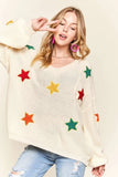 Multi Color Star Sweater Top