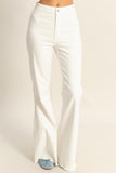 Raw Hem High-Waist Washed Flared Jeans