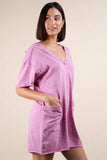 Plus Size Mineral Washed Casual Knit Romper