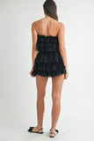 Ruffle Layered Crop Top and Mini Skirt Set
