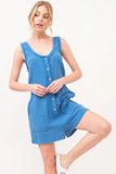 Washed Gauze Front Button Down Romper