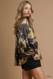 Glamorous Balloon Sleeve Metallic Blouse