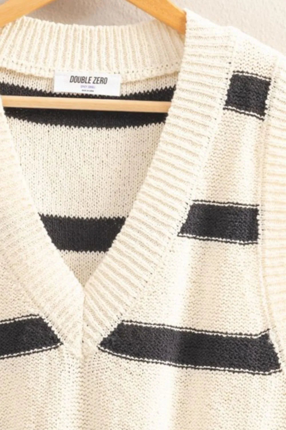 Striped V-Neck Sweater Vest