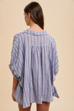 Striped Button Up Half Sleeve Shirt