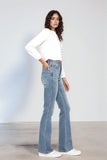 Full Size Tummy Control Back Embroidered Pocketed Bootcut Jeans Plus Size