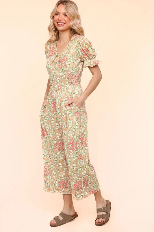 Flora Knit Spring Jumpsuit With Side Pockets
