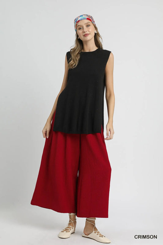 High-Waist Palazzo Elastic Pants