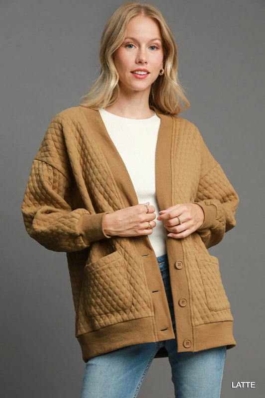 Textured Cable Knit Cardigan