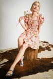 Off-Shoulder Smocked Floral Midi Dress