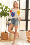 Floral Patch Sweater Crop Top
