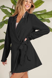Wrap Tie Detailed Long Blazer