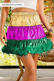 Metallic Fringe Hem Festival Mini Skirt