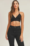 Long Sleeve Crop Sweater Top and Inner Bra Set