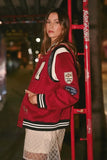 M Bomber Varsity Jacket with Patch Detail