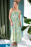 Mittoshop Floral Smocked Back Ruffled Hem Maxi Cami Dress