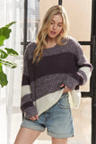 Long Sleeve Color Block Sweater