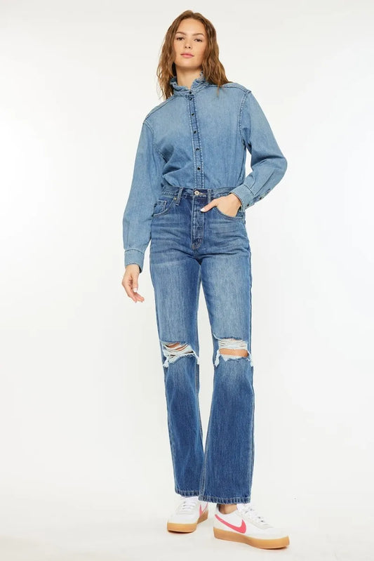 Retro High Waist Boyfriend Jeans