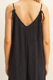V-Neck Pocket Detail Side Tie Hem Romper