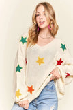 Multi Color Star Sweater Top