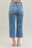 Full Size High Waist Destroy Crop Wide Leg Jeans Plus Size