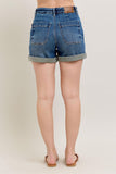 Full Size High Rise Cuff Denim Shorts Plus Size