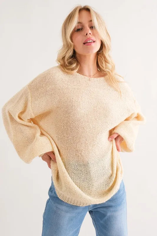 Sequined Light Weight Pullover Sweater