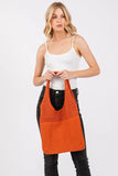 Half Pointelle Knit Tote Bag